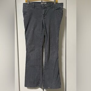 Vintage Y2K Low Rise Old Navy Gray Flare Corduroy “Distressed” Jeans